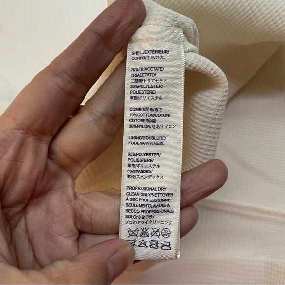 REBECCA MINKOFF IVORY SLEEVELESS SHIFT DRESS, Lace V neck details sz Medium - Picture 10 of 11